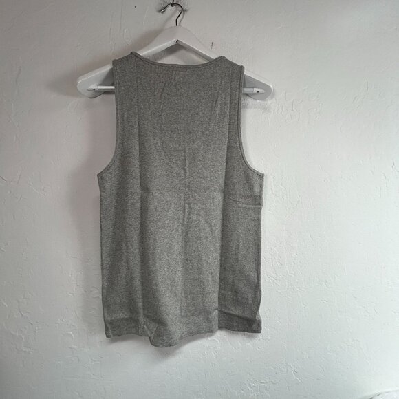 J.Crew Women's Ribbed Cotton Tank Top Large Gray Scoop Neck AY276 Casual New - Picture 2 of 5